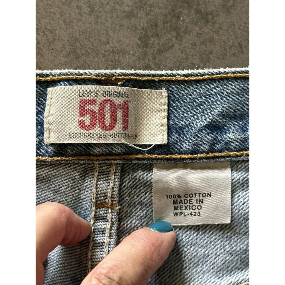 Levi's 501 jeans button fly 34x34 *shrunk* 33x29 distressed grunge normcore